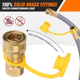 Lezbanz 1/2 Inch Natural Gas Hose 48FT with Quick Connect Fittings, Natural Gas Conversion Kit for Blackstone Grill, Gas Line for Patio Heater, Pizza Oven, BBQ, CSA