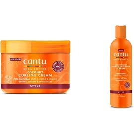 Cantu Coconut Curling Cream, 12 Ounce + Shea Butter for Natural Hair Moisturizing Curl Activator Cream, 12 Ounce