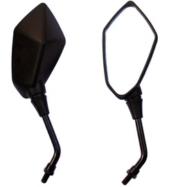 MotorToGo 1Pair Black Polygon Pyramid Motorcycle Rear View Mirrors Compatible for 2020 Honda Rebel 300 CMX300