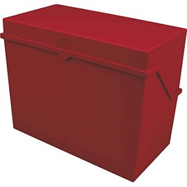 Helit Card File Box A6 Horizontal Red