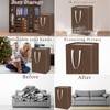 Waterproof Laundry Hamper Collapsible Laundry Basket Leather Handle Laundry Bag