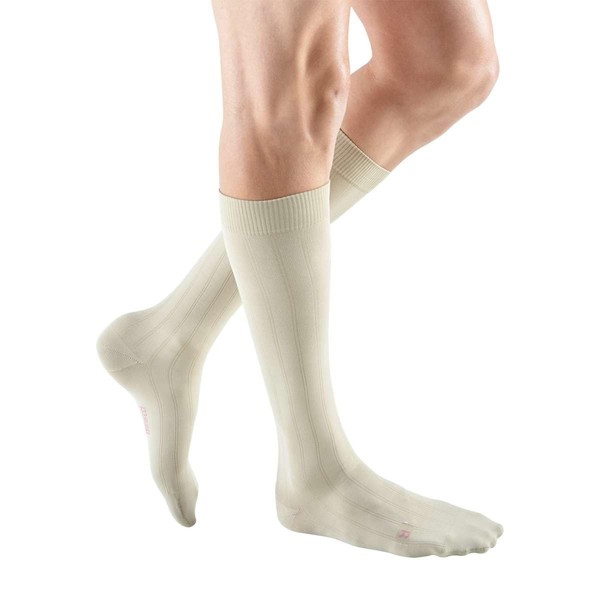 mediven for Men Classic, 30-40 mmHg – Calf High Compression Stockings, Closed Toe Leg Circulation for Men, Compression Dress Socks, Leg Support Compression Coverage, VII-Extra-Wide, Tan