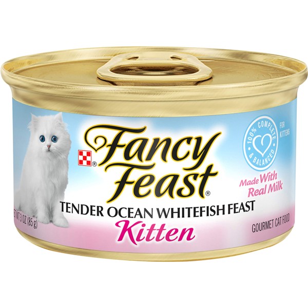 Purina Fancy Feast Wet Kitten Food, Tender Ocean Whitefish Feast - 3 oz. Can