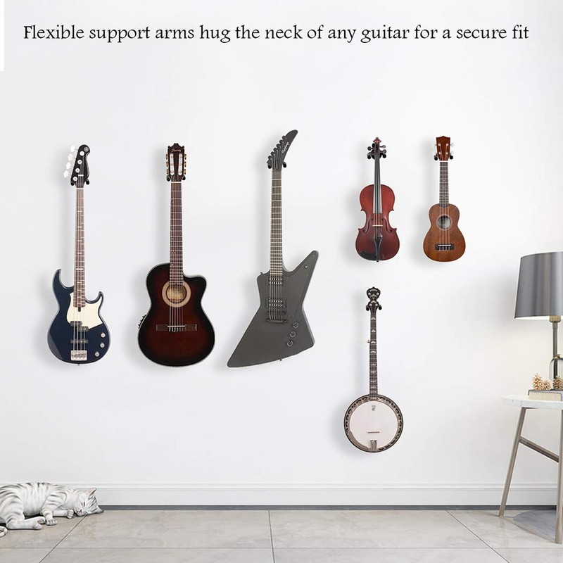 Guitar Wall Mount Hanger,Guitar Hangers,Guitar Wall Hook Black hooks Metal