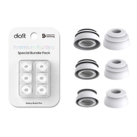 diofit Premium Multi-Flange Eartips Compatible with Galaxy Buds3 Pro (White, Mixed(SML))