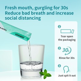 Mouthwash Travel Size, Portable Fresh Breath Mouthwash, Alcohol-Free,Mini Packaged mouthwash to Carry with You, Bulk Packets 0.41 Fl Oz (Pack of 40)