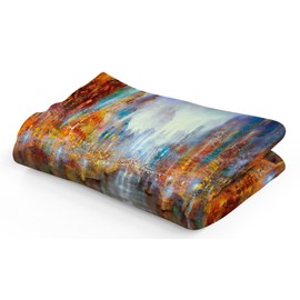 Ultra Soft Plush Fleece Blanket 150x100cm, 525 g/sqm – City of Light – Unbeatably Soft and Cozy Premium Quality Sofa Throw – Design by Annette Schmucker