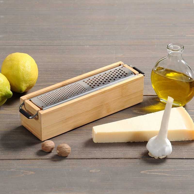 Kesper | Parmesan Grater, Material: Stainless Steel, Bamboo, Dimensions: W