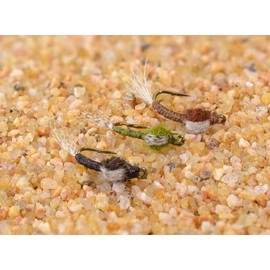 WD40 Emerger Midge Nymph Fly - 1 Doz Flies - Mustad Signature Hook - Choose Color & Size (Olive - Assortment)