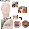Training Mannequin Makeup Practice Flat Head Eye False Eyelashes Eyelash