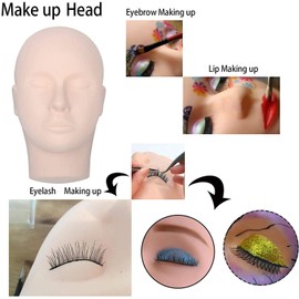 Training Mannequin Makeup Practice Flat Head Eye False Eyelashes Eyelash Extension Lip Tattoo Practice Model Mannequin Doll Head