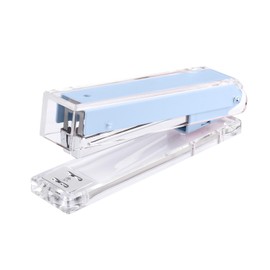 MSDADA Stapler, Desktop Stapler, Office Stapler, Transparent Acrylic Easy-Press Stapler, Ergonomic Design, Modern Desk Accessories for Home, Office or School (Blue)