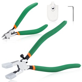 SPEEDWOX Single-Edge and Blade Case Plastic Model Tools Model Nipper Glass Breaking Pliers Key Fob Pliers Glass Running Plier Single Blade Nipper Flush Cut Pliers with Leather Cover and Hex Key