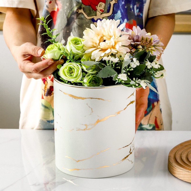 7" Marble Utensil Holder, Large Kitchen Utensil Holder Organizer ,