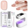 SAVILAND One-Step Gel Nail Polish Kit: Sheer Jelly Nude 5-In-1