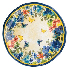 UPware Butterfly Floral 19 Inch Melamine Round Platter