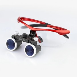 SMEDENT Dental Surgical Loupe 3.5X Working Distance 420mm Burgundy Sport Frame