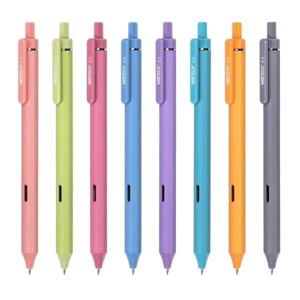 WRITECH Gel Pens Fine Point: Retractable Pen 8ct Vintage Ink