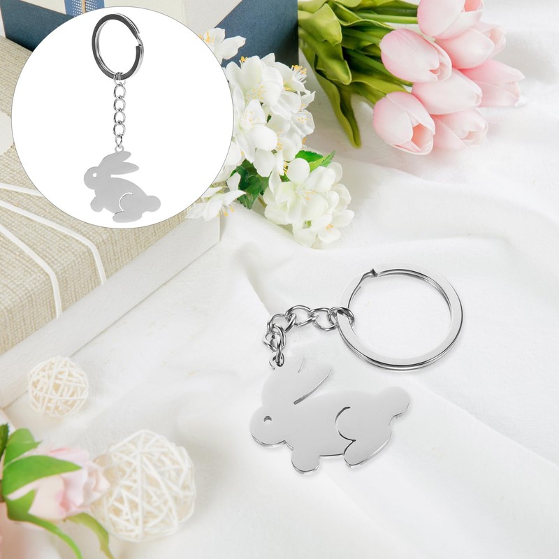 OATIPHO Rabbit Key Ring, Rabbit Keychain Animal Keychains Metal Key