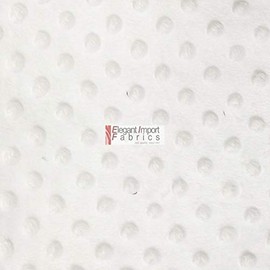 Minky MINKEE Chenille DOT Soft Fabric Cuddle 38 Color 60"W SEW Craft by The Yard (White)