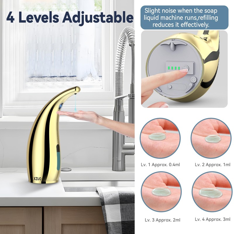 XZUO Automatic Soap Dispenser, 10oz/300ml for Bathroom & Kitchen