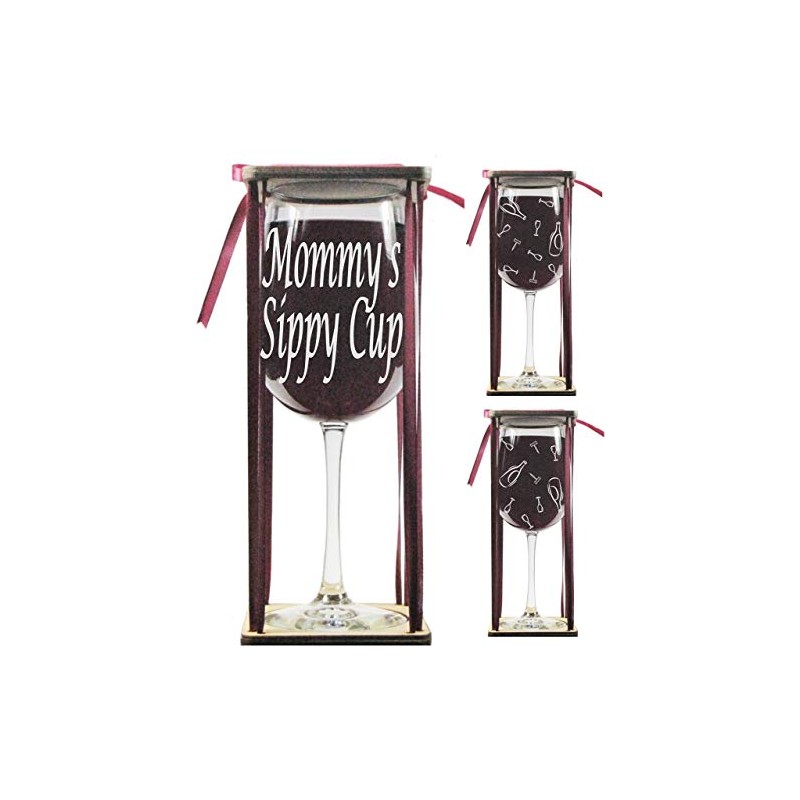Orange Kat Mommy's Sippy Cup 18.5oz. Stemmed Wine Glass with