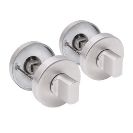 MARIE Toilet Door Lock Swivel Latch 2 Sets Toilet Rosette with Occupied Display, V4A Stainless Steel Toilet Door Locks Door Fitting for Toilet Bathroom Interior Door, Complete Metal Manufacture, Matt