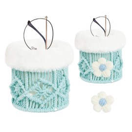 Pretty Jolly Glasses Holder for Nightstand Boho Decor Eyeglasses Holder Stand Eyeglass for Office Desk Car Organizer (Aqua Blue & White)