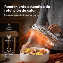 Cubierta De Aislamiento Térmico De Papel De Aluminio Para Cocina, Tapa Elástica de Papel de Aluminio Aislante Térmico,Reusable Aluminum Foil Food Covers, Conserva Calor y Frío,Resiste 110°C (10PCS)