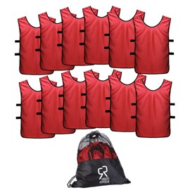 SportsRepublik Pinnies Scrimmage Vests for Kids, Youth and Adults (12-Pack) - Soccer Pennies