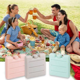 MIJOMA Mini Ice Packs Set - Reusable Cooling Elements for Cool Bag, Lunch Box, Lunch Box - Pastel Colours Cooling Pads - Food Safe & Compact (6)