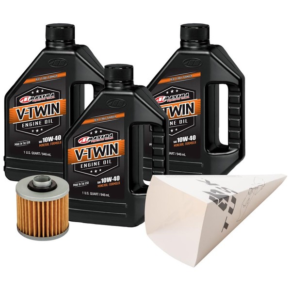 TUSK Oil Change Kit with V-Twin Mineral Oil 20w-50 for