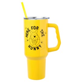 Silver Buffalo Winnie the Pooh Here for Hunny 40oz Stainless Steel Tumbler with Handle