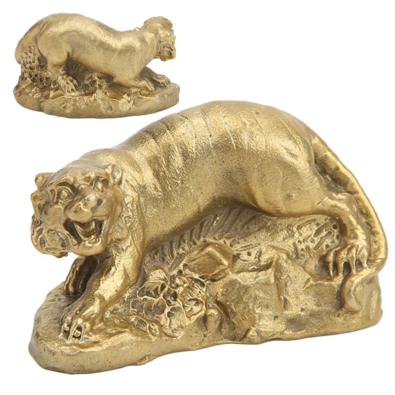 Brass Tiger Statue Ferocious Tiger Durable Brass Rustproof Durable Sturdy