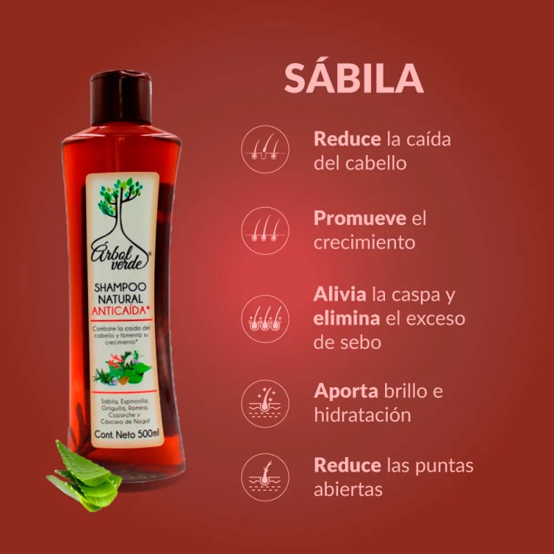 Shampoo Natural Anticada Cabello rbol Verde 500ml
