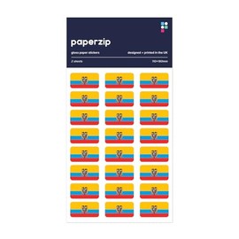 PAPERZIP - Ecuador Flags (Bandera de Ecuador) – 48 Stickers for Business, Schools, Celebrations