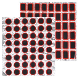 Bruislard 96Pcs Tube Patches Bike Bicycle Tire Patch Outdoor Cycling Bicycle Tire Tool Rubber Puncture Repair Patch Included Round Square for Road Mountain Bikes Motorcycle (Without Glue)
