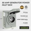 Pre-Drilling 50 Amp Generator Inlet Box RVMATE, NEMA SS2-50P Power