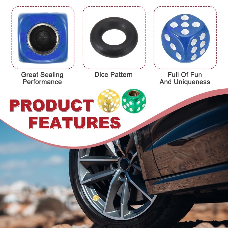 PATIKIL 4 Pcs Die Tire Valve Caps Universal Plastic Tire