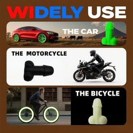 Carastora Glow-in-The-Dark Valve Caps - 4-Pack Fun Wheel Accessories, Sealed, Rust-Proof, Dust-Proof, Water-Resistant Covers for Halloween, Cars, Bikes, Trucks, Motorcycles - Universal (White)