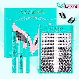 VAVA BEAUTY Winsome DIY Lash Cluster Kit, Lash Bond&Seal, Remover, Springtok Lash Tweezer for DIY Eyelash Extension at Home For Girl Make up Makeup Cosmetic Eyelashes Extensions:_Misty kit