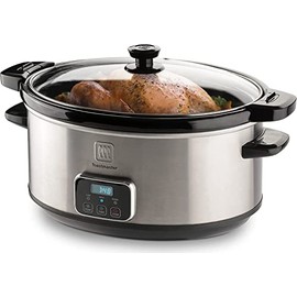 Toastmaster Slow Cooker with Locking Lid by Select Brands - Digital Slow Cooker - Cooks Roast, Chili & More - Dishwasher-Safe Stoneware Insert - Slow Cooker for Kitchen Appliances - 7 Quarts