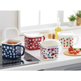 Plune. Enameled Multi-Square Pot (Compatible with Gas Fire and Induction Induction Cookers) RD Red Colorful Cat YJ-817 W 7.0 x D 5.5 x H 4.6 inches (17.8 x 14.0 x 11.8 cm)