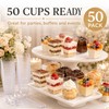 YANJINGSHE Dessert Cups, 100 Pack 120ml Clear Square Dessert Pots