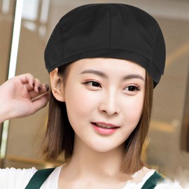 LYING Cafe Beret Kitchen Hat, Women's, Men's, Cook Hat, Mesh Included, Breathable, Hat, Cooking, Commercial Use, Factory, Hotel, Restaurant, Women, Men, Chef's Hat, Cap, Solid, Quick-Drying, Stylish,