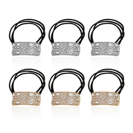 6 Pieces Rhinestone Hair Rings, Elastic Hair Rings, Elee Hair Accessories, Hairstyle Tools, Shiny Hair Accessories