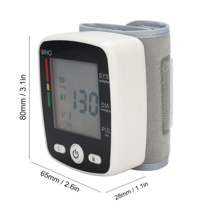Wrist Type Automatic Sphygmomanometer Electronic Blood Pressure Monitor Meter Monitoring