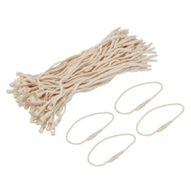 QUARKZMAN Polyester Rope Hanging Tag Snap Lock Pen Loop Price Tag Attachment Plastic Label Binder 120mm/7.42" Length, 1mm/0.04" Diameter, Pack of 100, Cream