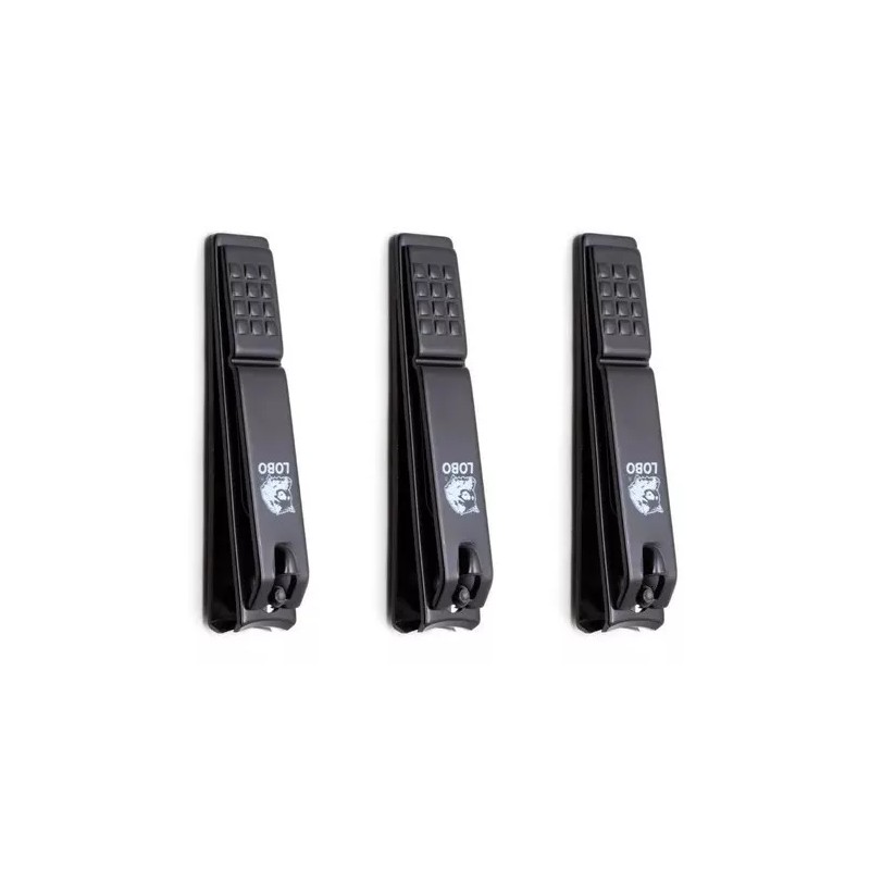 Lobo Corta Uñas Antideslizante Acero Inoxidable Negro 10pz Lobo