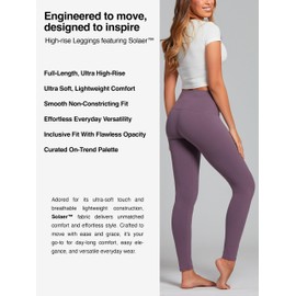 Conceited Leggings for Women - Tummy Control - 5" Waistband - Regular and Plus Size - Vintage Violet - Small - Medium